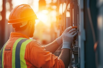 Construction Worker in Warm Lighting