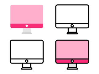 Collection of desktop computer monitor vector icon set design