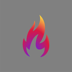 vector logo design fire colorful minimalist
