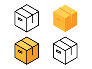 Collection of packing parcels box vector icon set design