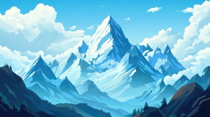 Fototapeta premium Expansive mountainous landscape ideal for backgrounds wallpapers web design UI projects and outdoor themed applications