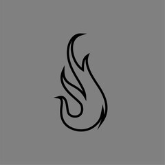 vector logo design fire outline minimalist