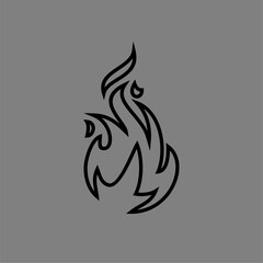 vector logo design fire outline minimalist