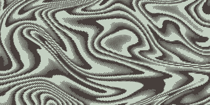Abstract Dotted Acid Pattern. Vector Geometric Halftone Liquid Texture.