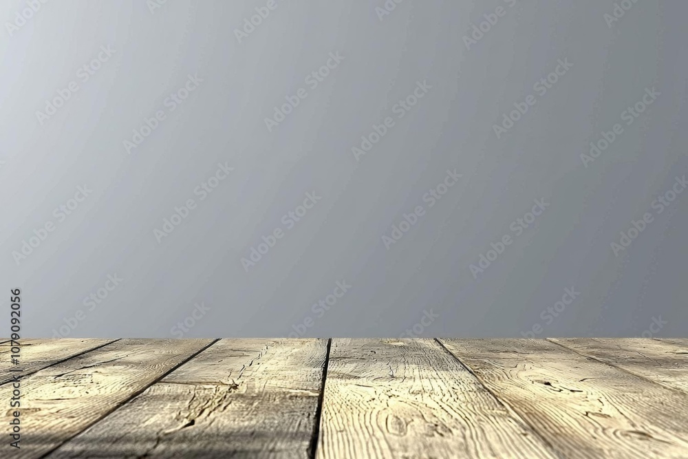 Aufkleber empty of an empty wooden table with light for displaying the product in the dark room. 3d rendering.