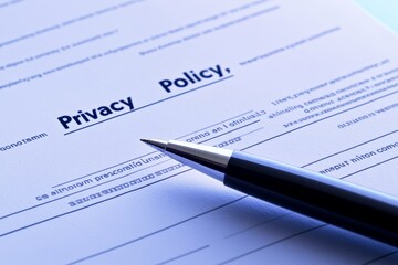 Close-up of Pen on Privacy Document