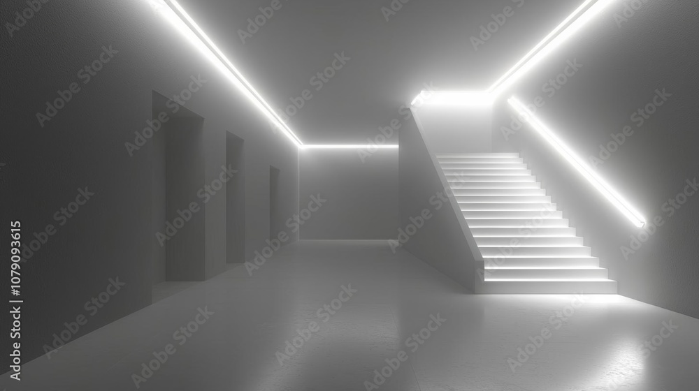 Poster empty of empty podium or pedestal display on white background with stand concept