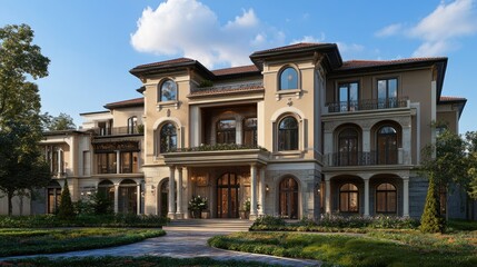Fototapeta premium 3D rendering of a five story residence