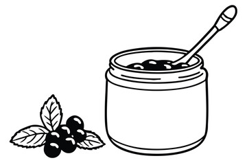 am in Jar with Spoon and Berries