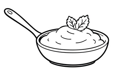 Simple Line Drawing of Mashed Potatoes