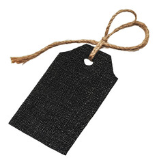 PNG Blank black tag with twine for labeling items