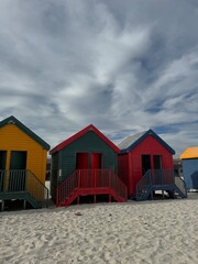 Naklejka premium Colorful Houses on the Beach in South Africa