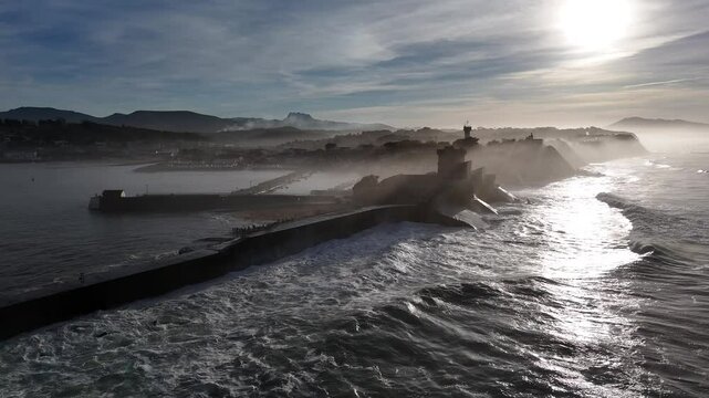 Fort at Zokoa in the middle of Saint Jean de Luz bay at the Basque Country.