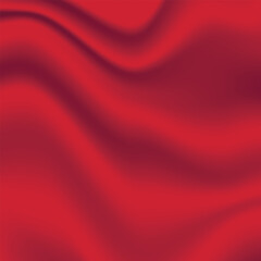 Silk red background. Abstract vector pattern with copy space. Liquid wave texture, smooth drapery wallpaper. Wedding fabric, satin. Wavy design for banner, card, postcard, backdrop