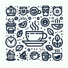 coffee icons set