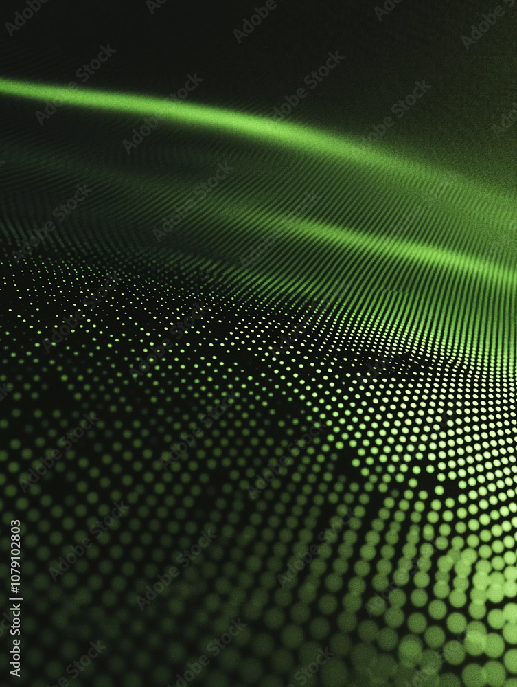 Poster a green, digital, abstract background with a subtle wave pattern