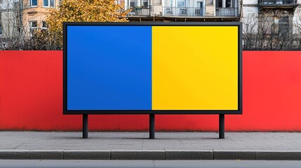 Obraz premium Mockup of outdoor advertising on large screen in urban area