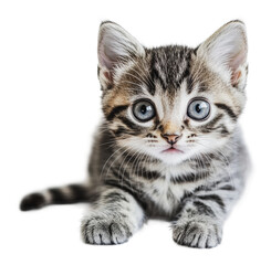 Obraz premium PNG Blue-eyed tabby kitten relaxing
