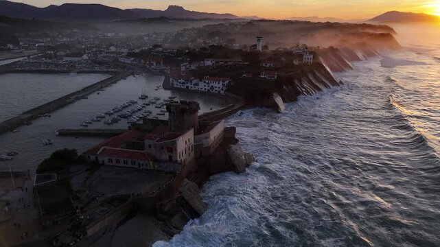Fort at Zokoa in the middle of Saint Jean de Luz bay at the Basque Country.