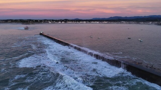 Donibane Lohizune-Saint Jean de Luz bay at Lapurdi, Basque Country.