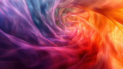 Obraz premium Vibrant swirling colors create mesmerizing abstract background, blending hues of purple, blue, orange, and red, evoking sense of depth and movement