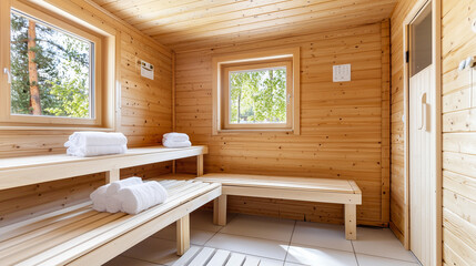 An Inviting Gay Sauna Retreat With Warm Wooden Interiors and Plush Towels, Perfect for Relaxation and Socializing Amidst a Welcoming Atmosphere