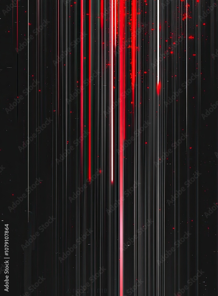 Poster red glowing line effect on a dark background, a red and black color scheme, a cyberpunk, a tech them