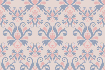 Vector damask seamless pattern background. Elegant luxury texture for wallpapers, backgrounds, and page fill.Motifs Ikat floral embroidery.ethnic oriental pattern traditional.geometric folklore