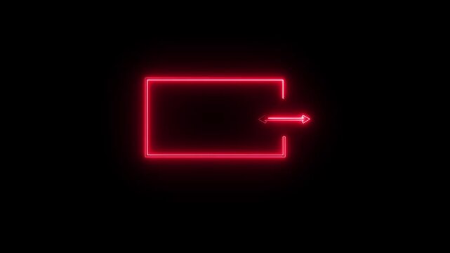 neon right two direction arrow icon animated video