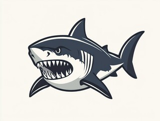 Logo template featuring an angry shark design for branding