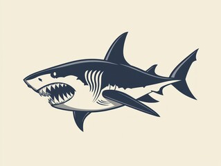 Obraz premium Logo template featuring an angry shark design for branding