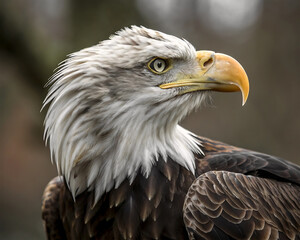 Obraz premium Capturing the Majestic Features and Intensity of this Iconic Bird of Prey.