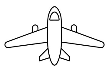 Airplane line drawing, Airplane continuous single sketch, Vector illustration	