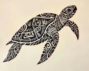 Maori-style turtle tattoo design