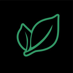 vector logo design leaf outline minimalist