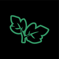 vector logo design leaf outline minimalist