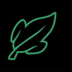 vector logo design leaf outline minimalist