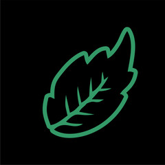 vector logo design leaf outline minimalist