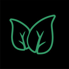 vector logo design leaf outline minimalist