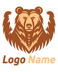 bear grizzly logo creative and original for your business or company logotype vector illustration isolated on white background