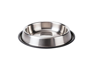 Stainless Steel Pet Food Bowl with Non-Slip Base on Transparent Background
