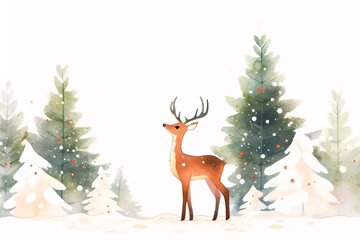 deer in the winter forest