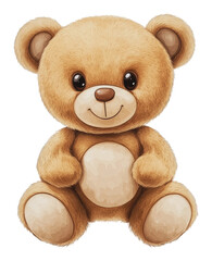 PNG Teddy bear joyfully on white background