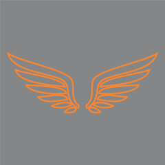 vector logo design minimalist wing outline