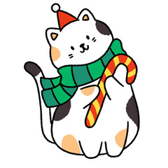  Christmas holiday cute cat character Artwork
