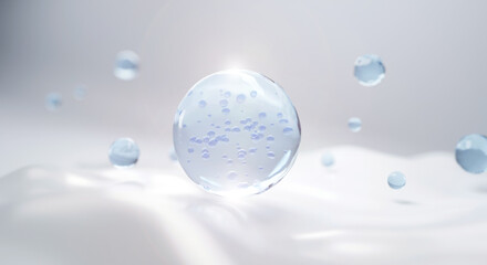 3D Collagen Skin Serum and Vitamin illustration isolated on soft color background. concept skin care cosmetics solution. 3d rendering.	