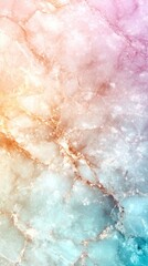 Fototapeta premium An abstract image with a marbled pastel background, golden sparkles, and delicate light pink flowers creates a dreamy, ethereal scene, perfect for a phone wallpaper.