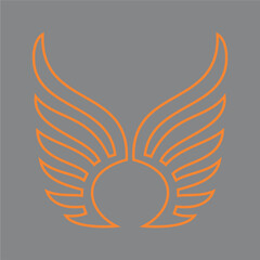 vector logo design minimalist wing outline