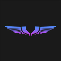 vector logo design colorfull minimalist wings