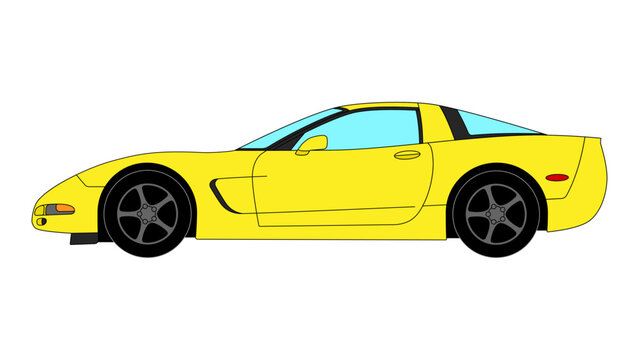 Chevrolet Corvette C5 USA Retro Sport Car Vector Coupe Vehicle Classic